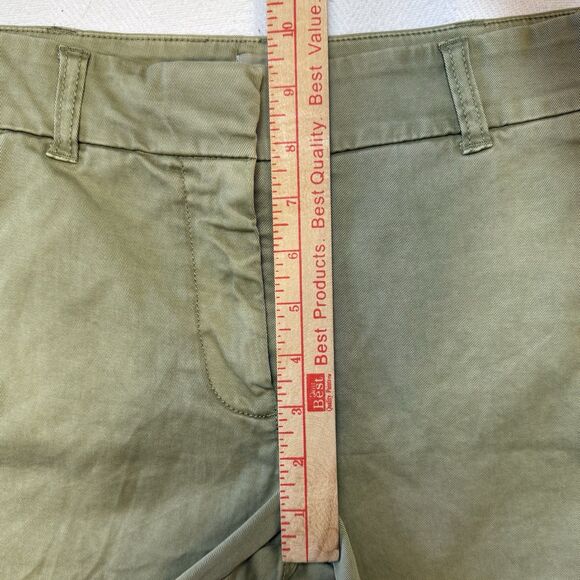 J. Crew Shorts Size 4 Mid Rise Chino Olive Green Cotton Blend 6.5" Stretch H5809 - Picture 11 of 13